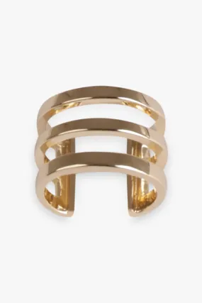 Linear Triple Band Ear Cuff | Gold