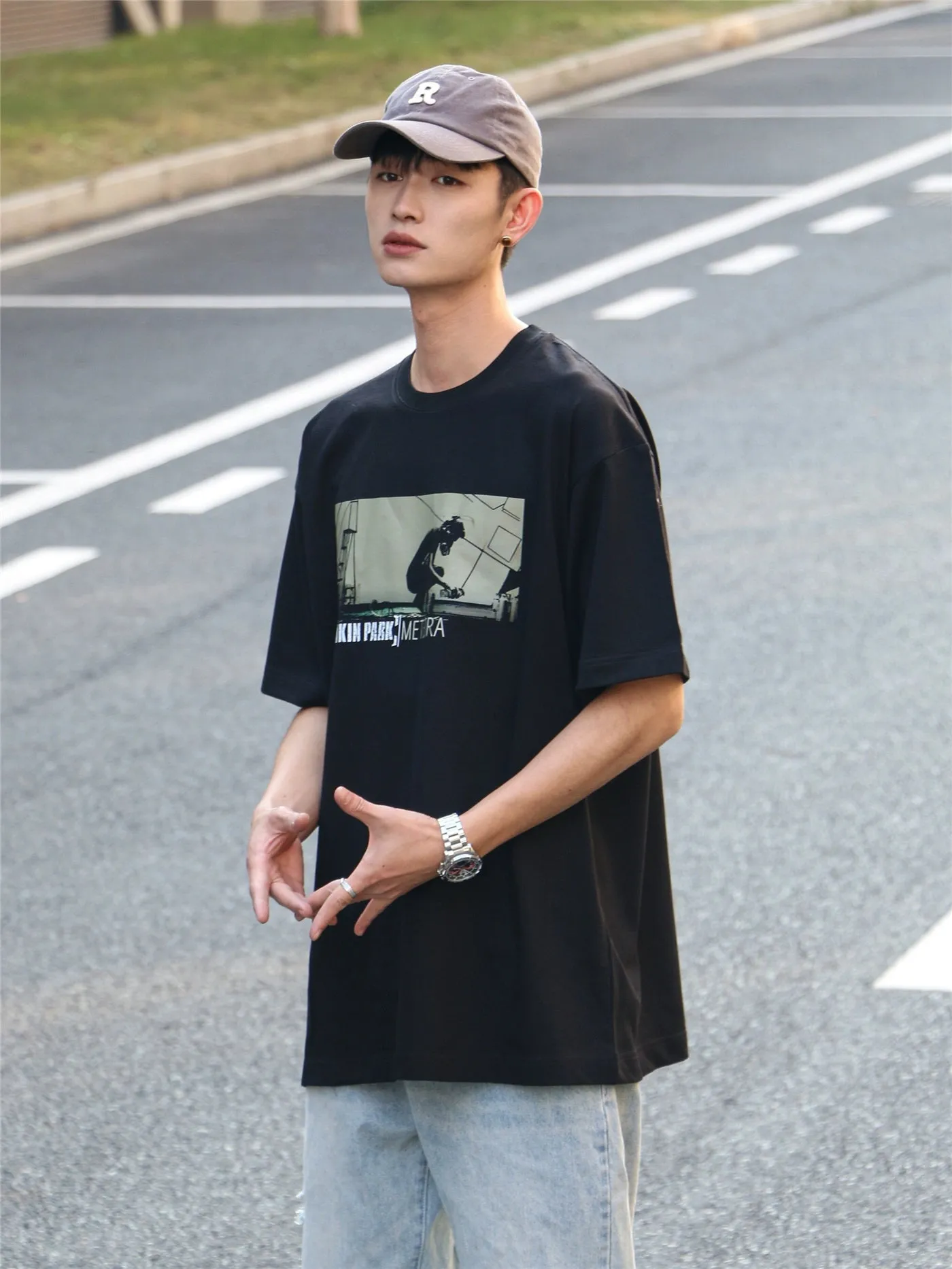 Linkin Park Meteora T-Shirt – Retro Rock Band Tee for Men – American Street Style Short Sleeve