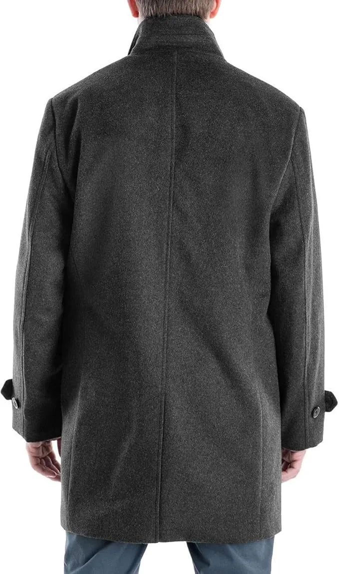 London Fog Men's Clark Classic-Fit Overcoat Coat 42L Charcoal Grey