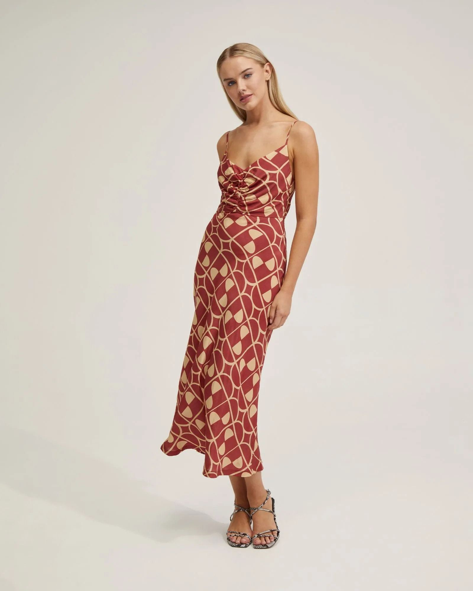 Loren Geo Print Slip Dress