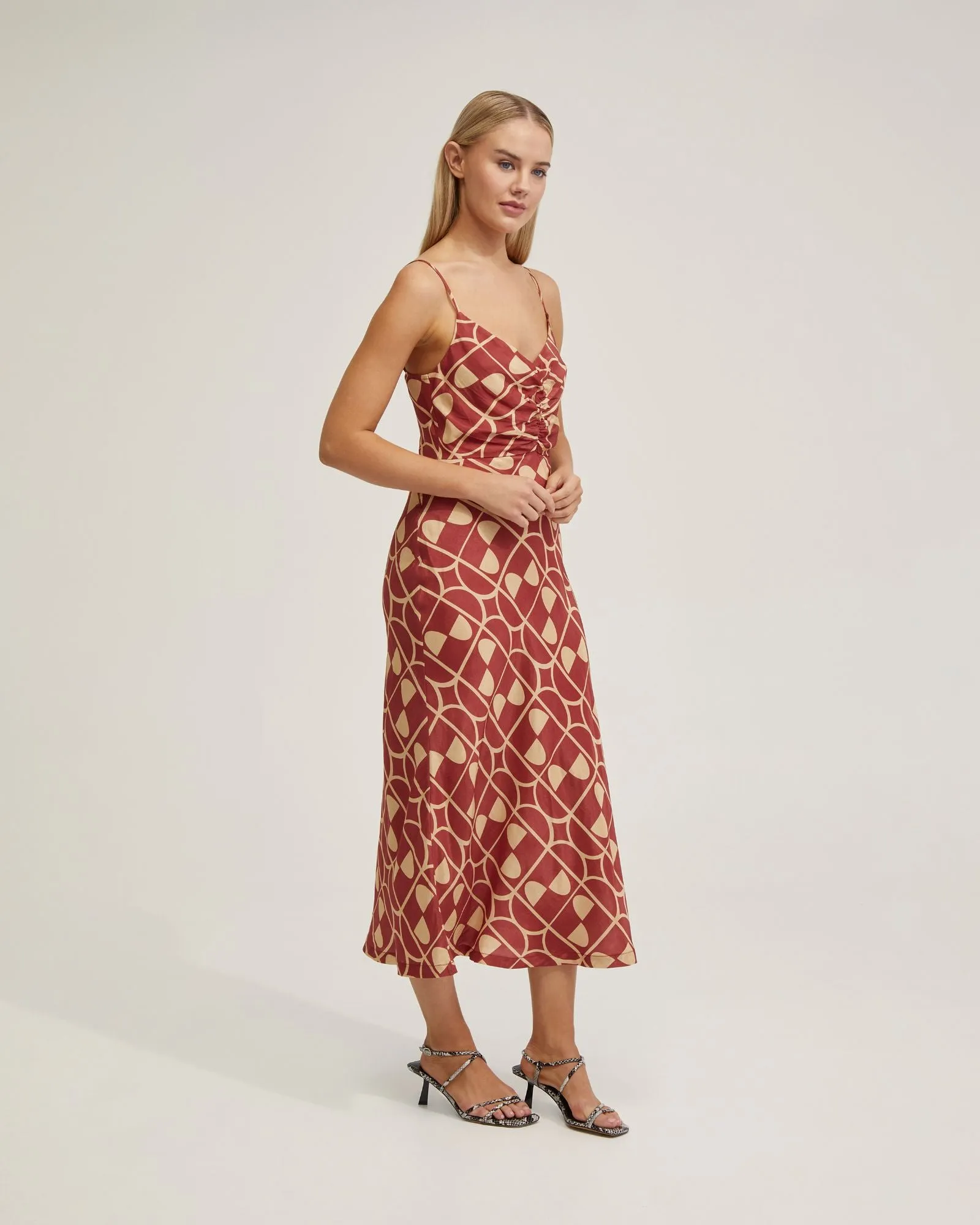 Loren Geo Print Slip Dress