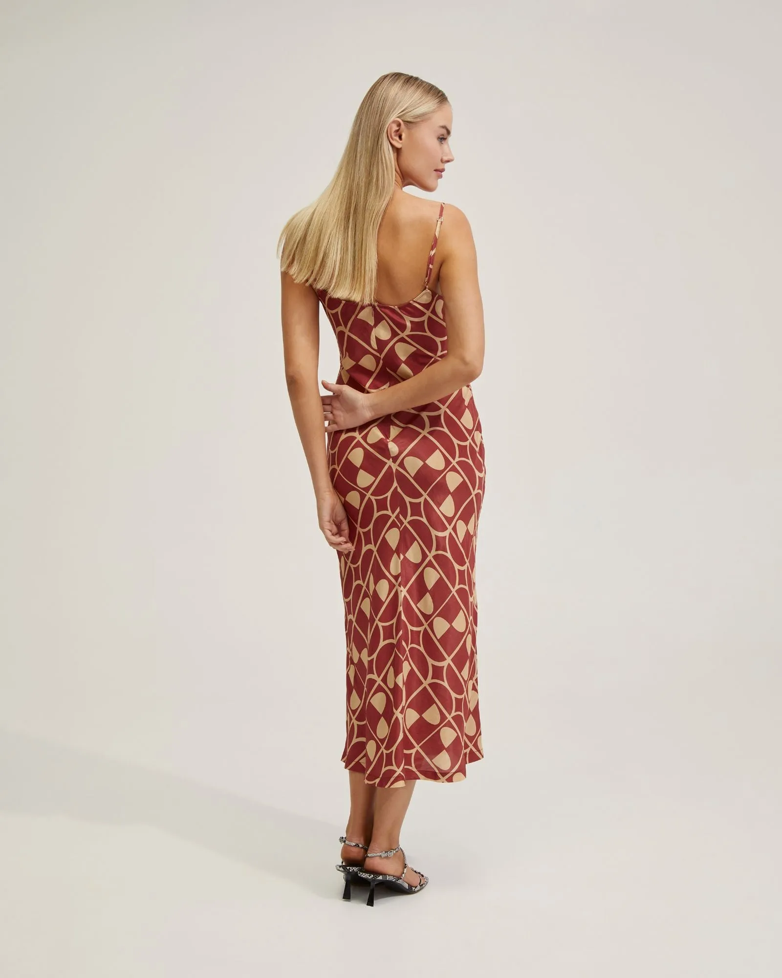 Loren Geo Print Slip Dress