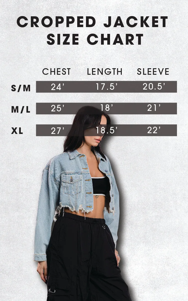 LOVE IS LOVE Crop Denim Jacket