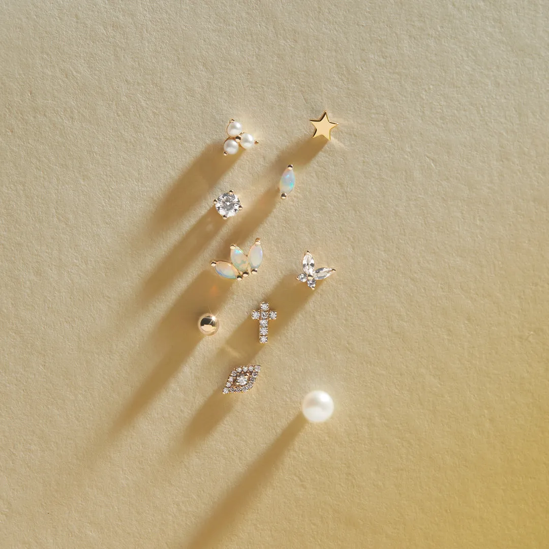 LUSTRE | Pearl Threadless Flatback Earring
