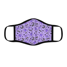 Magical kawaii spooky bats purple Fitted Polyester Face Mask