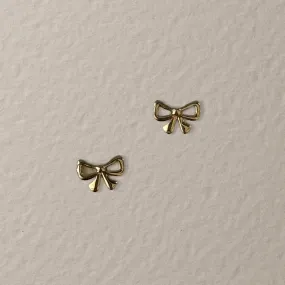 Medley x Dinnara Micro Bow Stud Earrings in 10k Gold