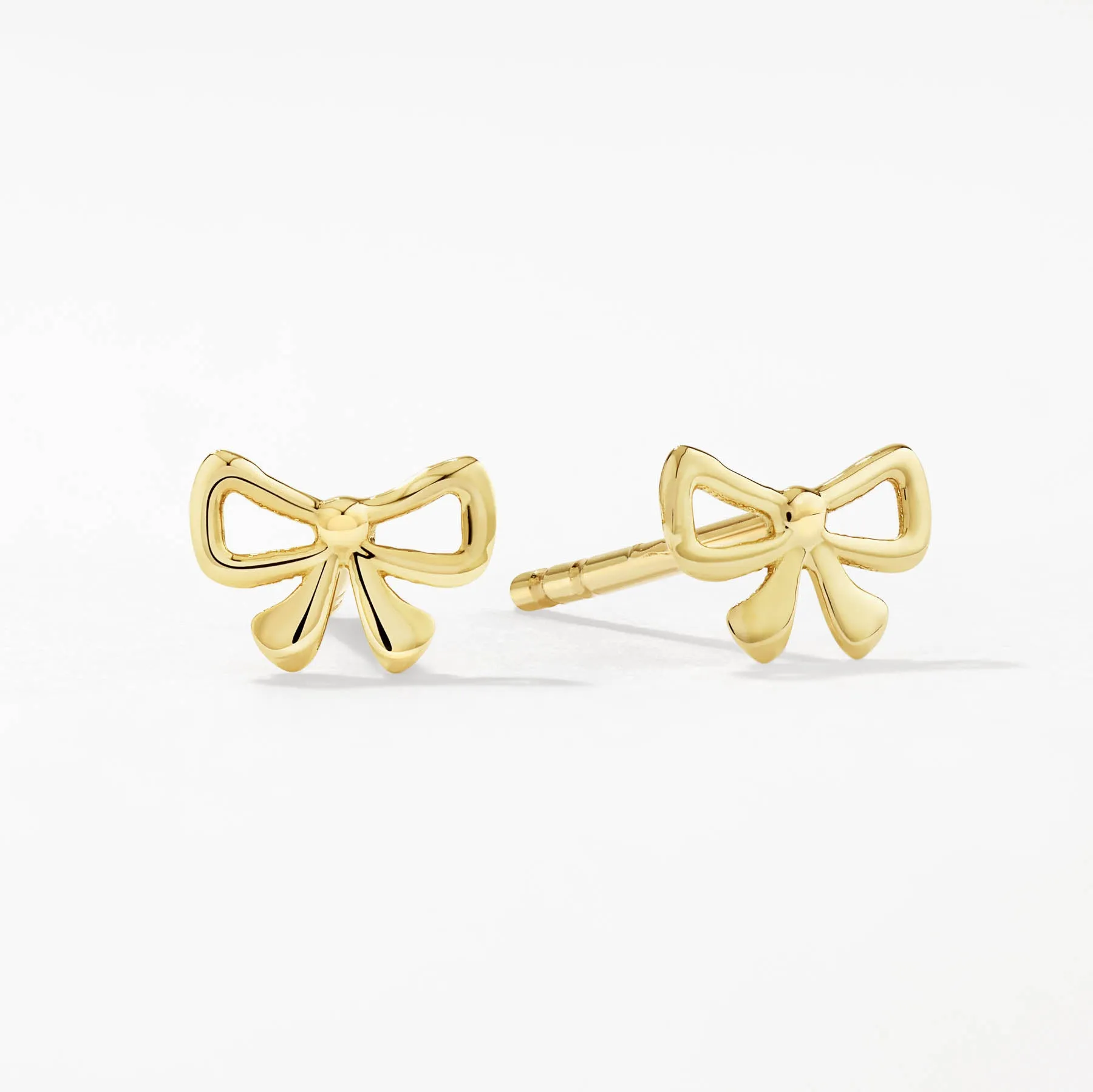 Medley x Dinnara Micro Bow Stud Earrings in 10k Gold