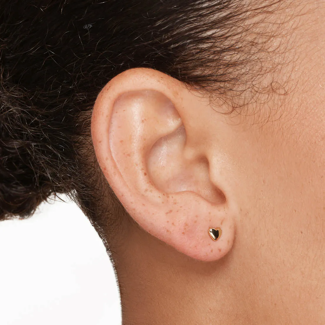 Micro Heart Stud Earrings in 10k  Gold