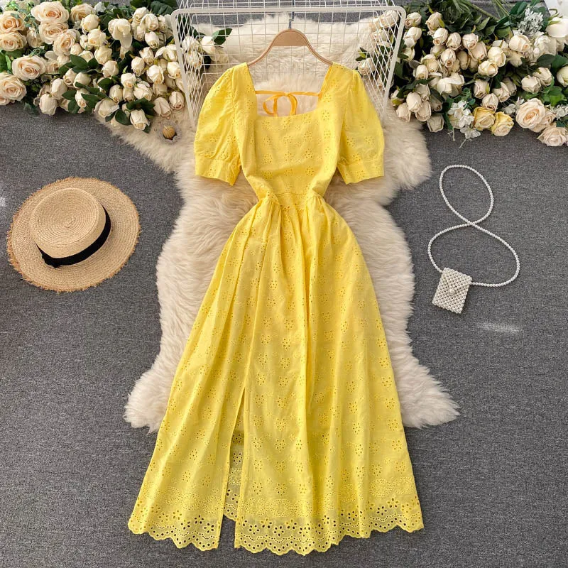 Midi Lace Dress, Boho Summer Dress For Women