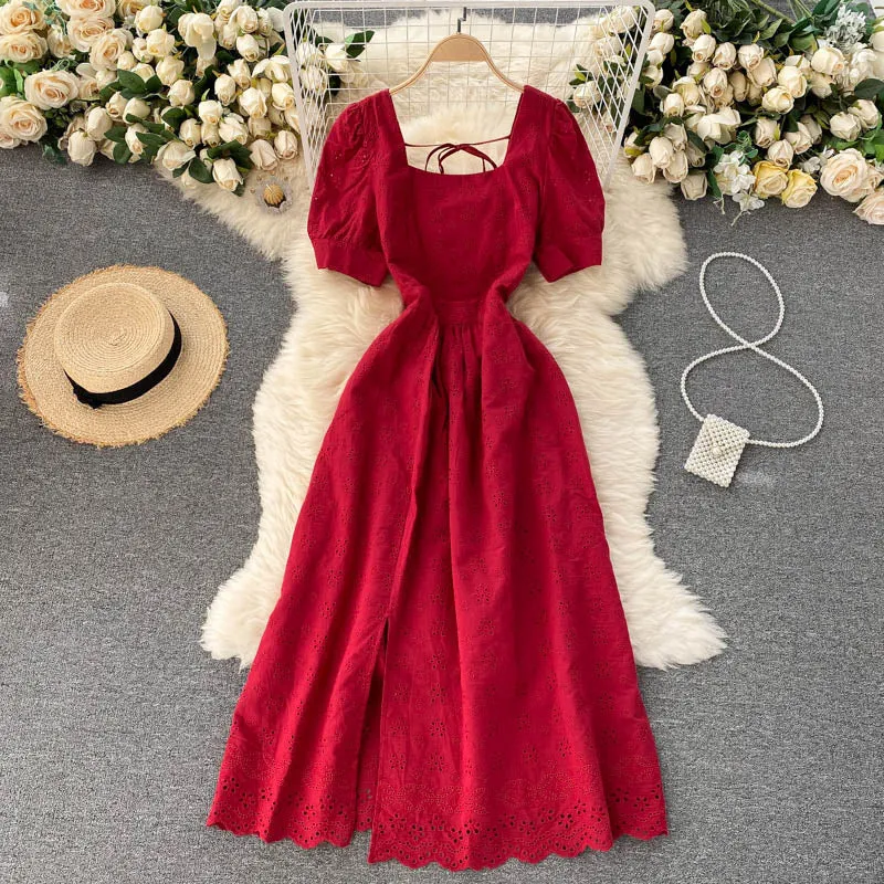 Midi Lace Dress, Boho Summer Dress For Women
