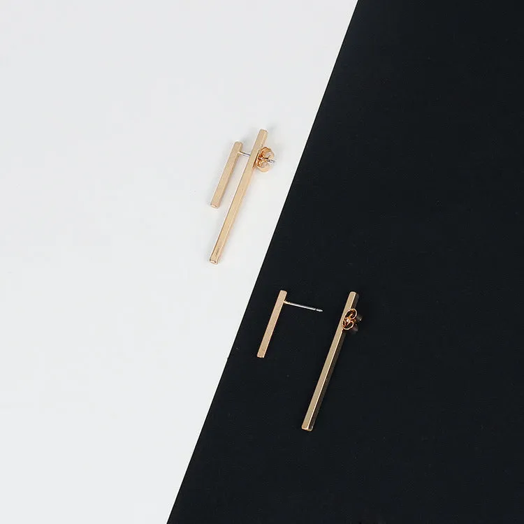 Minimalism Gold Silver Punk Simple Bar Earrings For Women Geometry Ear Earrings Fine Jewelry