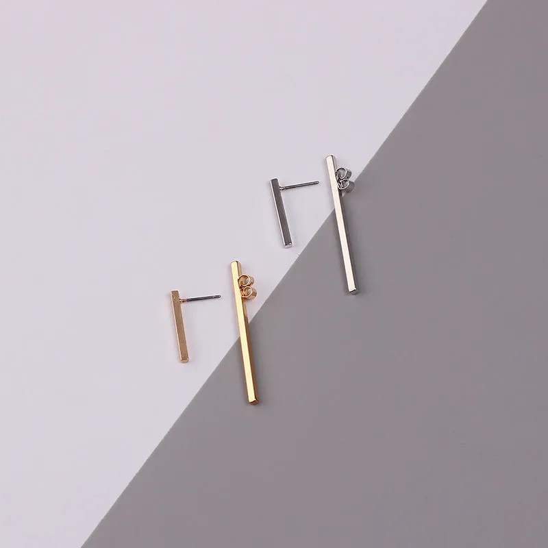 Minimalism Gold Silver Punk Simple Bar Earrings For Women Geometry Ear Earrings Fine Jewelry