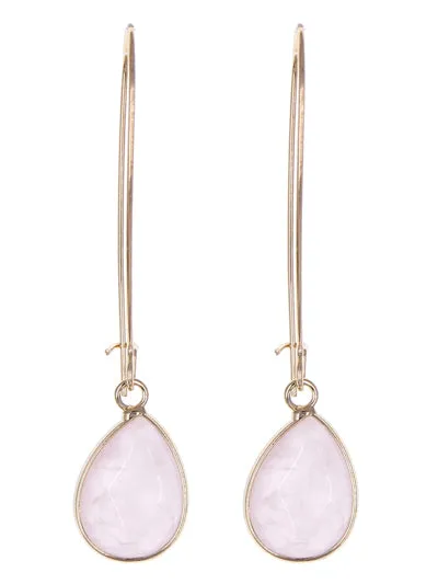 Minimalist Gemstone Earrings - Pink
