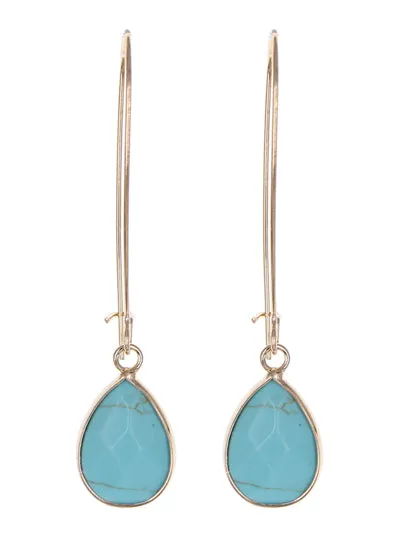 Minimalist Turquoise Gemstone Earrings