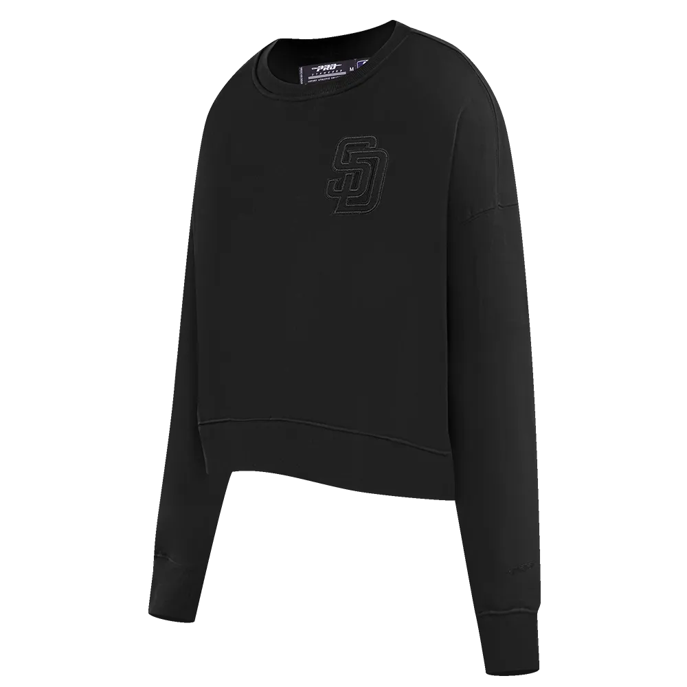 MLB SAN DIEGO PADRES NEUTRAL WOMEN'S CREWNECK (BLACK)
