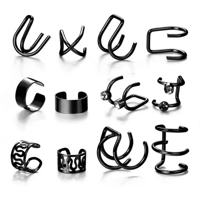 Modyle 2021 Fashion Butterfly Clip Earrings Ear hook Silver Color Ear Clips Double pierced Earring Earrings Women Girls Jewelry