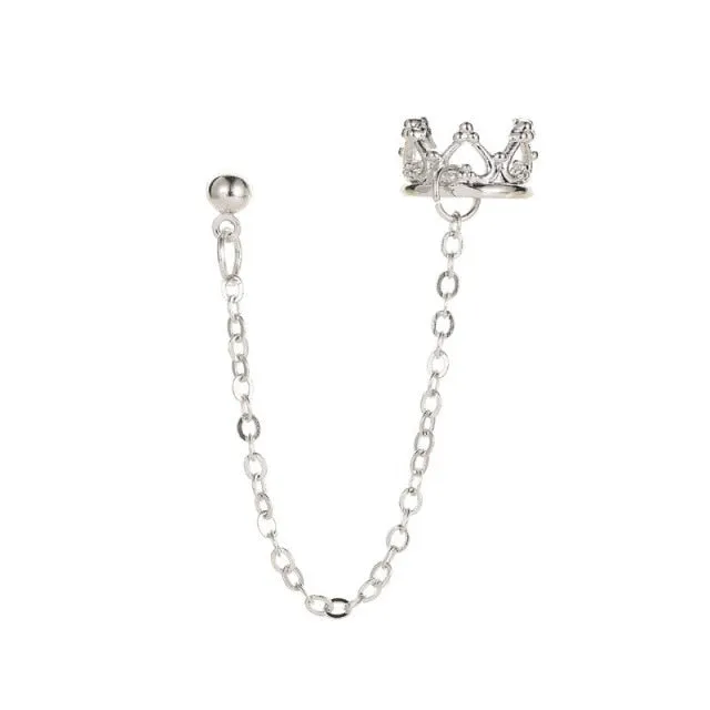 Modyle 2021 Fashion Butterfly Clip Earrings Ear hook Silver Color Ear Clips Double pierced Earring Earrings Women Girls Jewelry