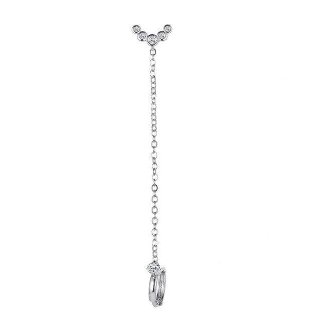 Modyle 2021 Fashion Butterfly Clip Earrings Ear hook Silver Color Ear Clips Double pierced Earring Earrings Women Girls Jewelry