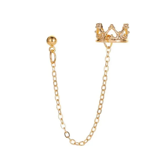Modyle 2021 Fashion Butterfly Clip Earrings Ear hook Silver Color Ear Clips Double pierced Earring Earrings Women Girls Jewelry