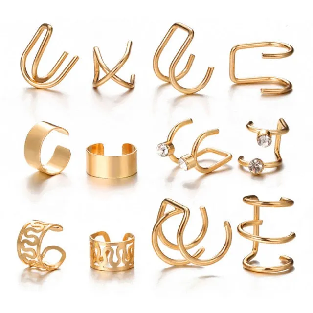 Modyle 2021 Fashion Butterfly Clip Earrings Ear hook Silver Color Ear Clips Double pierced Earring Earrings Women Girls Jewelry