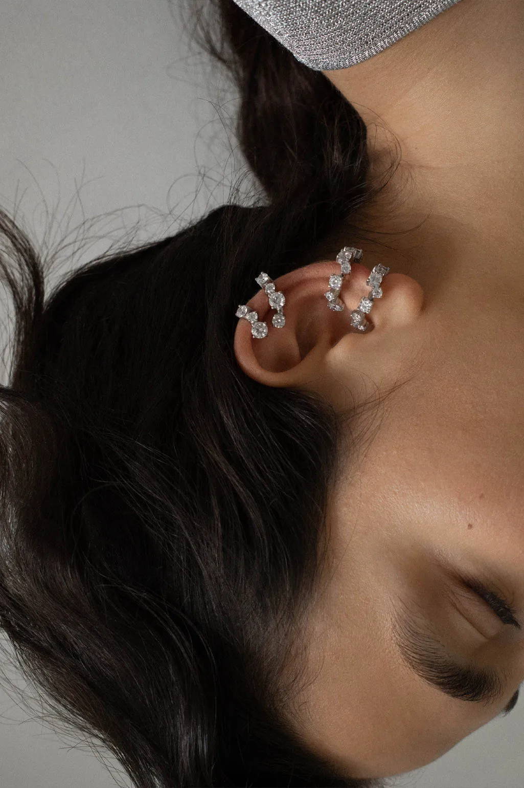 Myth II - Zirconia and Recycled Silver Ear Cuff