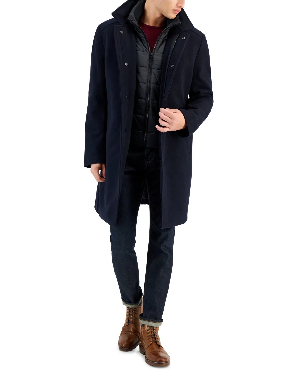 Nautica Mens Classic fit Overcoat Coat 36 S Blue