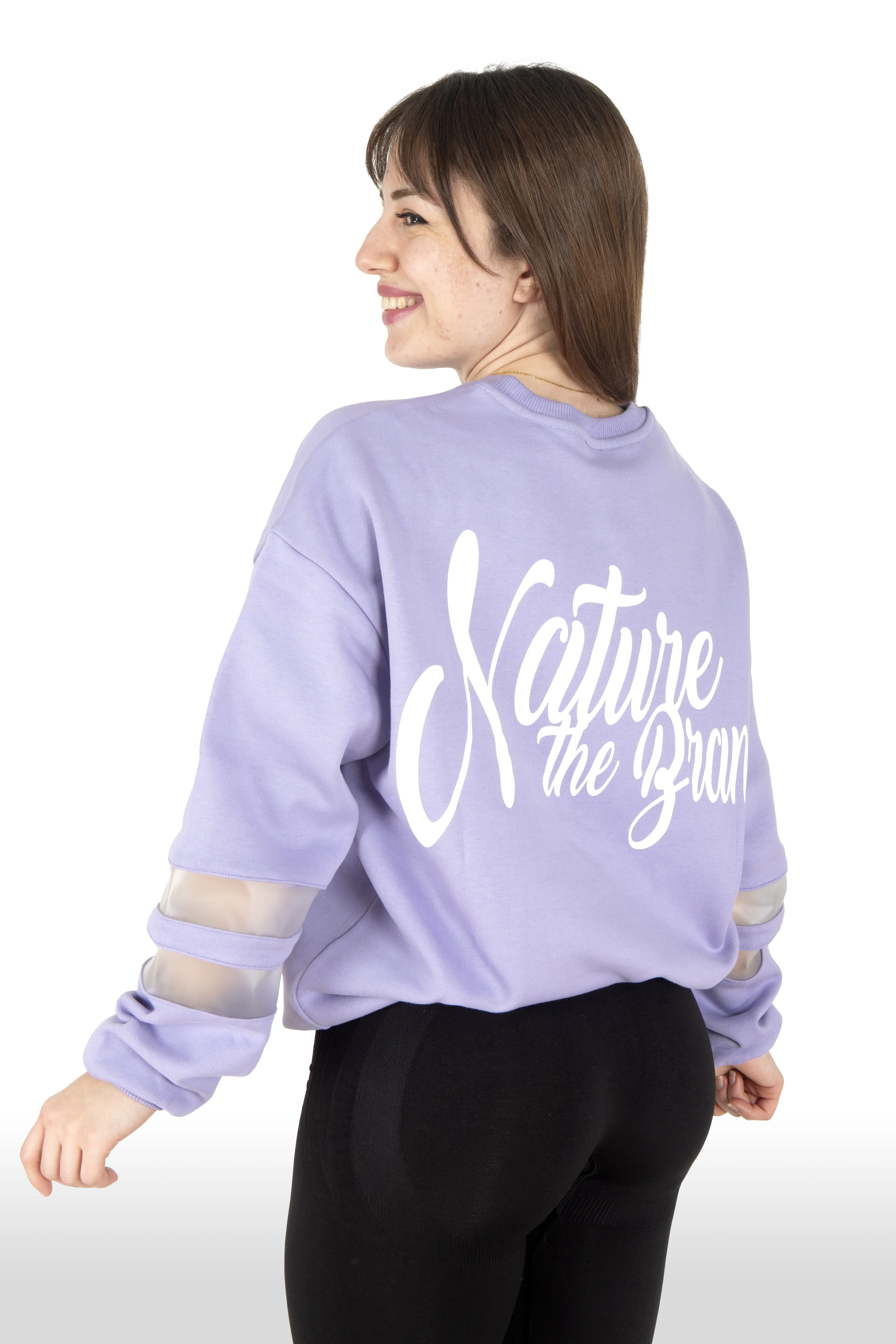 NTB Woman PVC Panel Oversize Sweatshirt Lavender