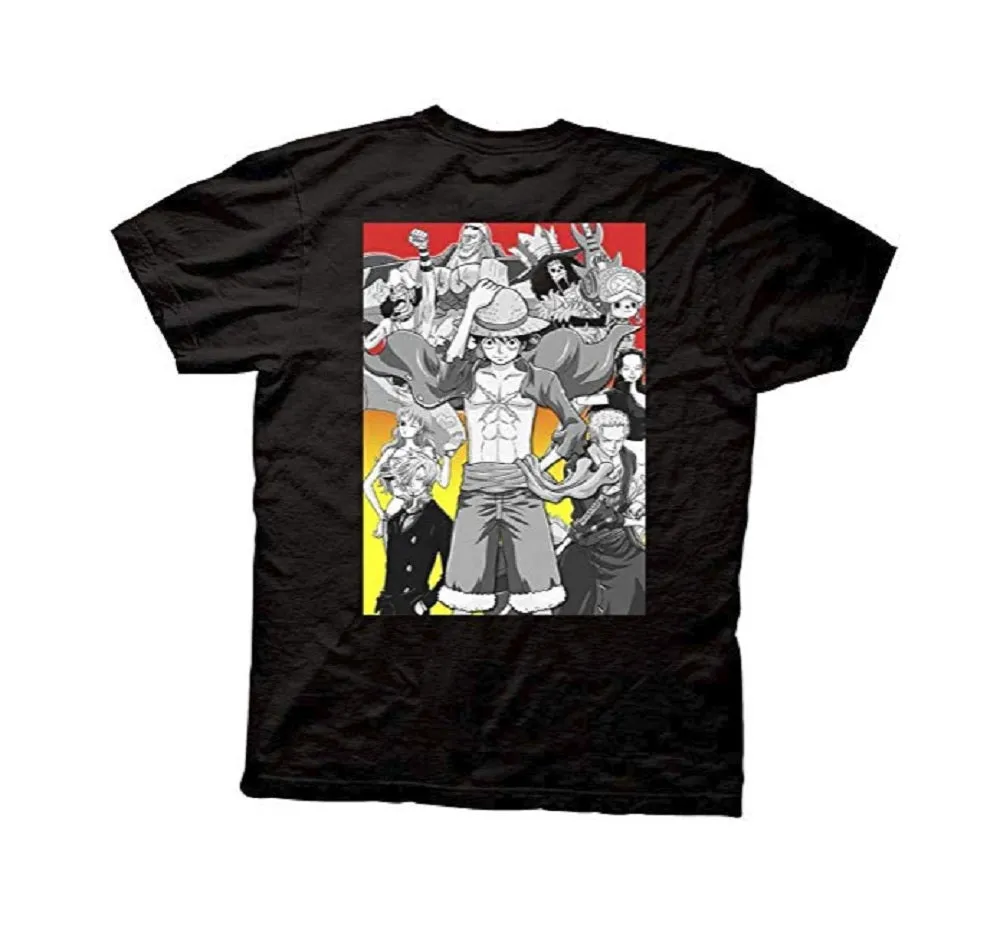 One Piece Stencil Logo with Gradient Group Adult Short Sleeve T-Shirt