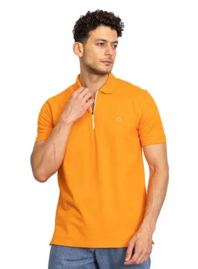 Orange Peel Zipper Polo