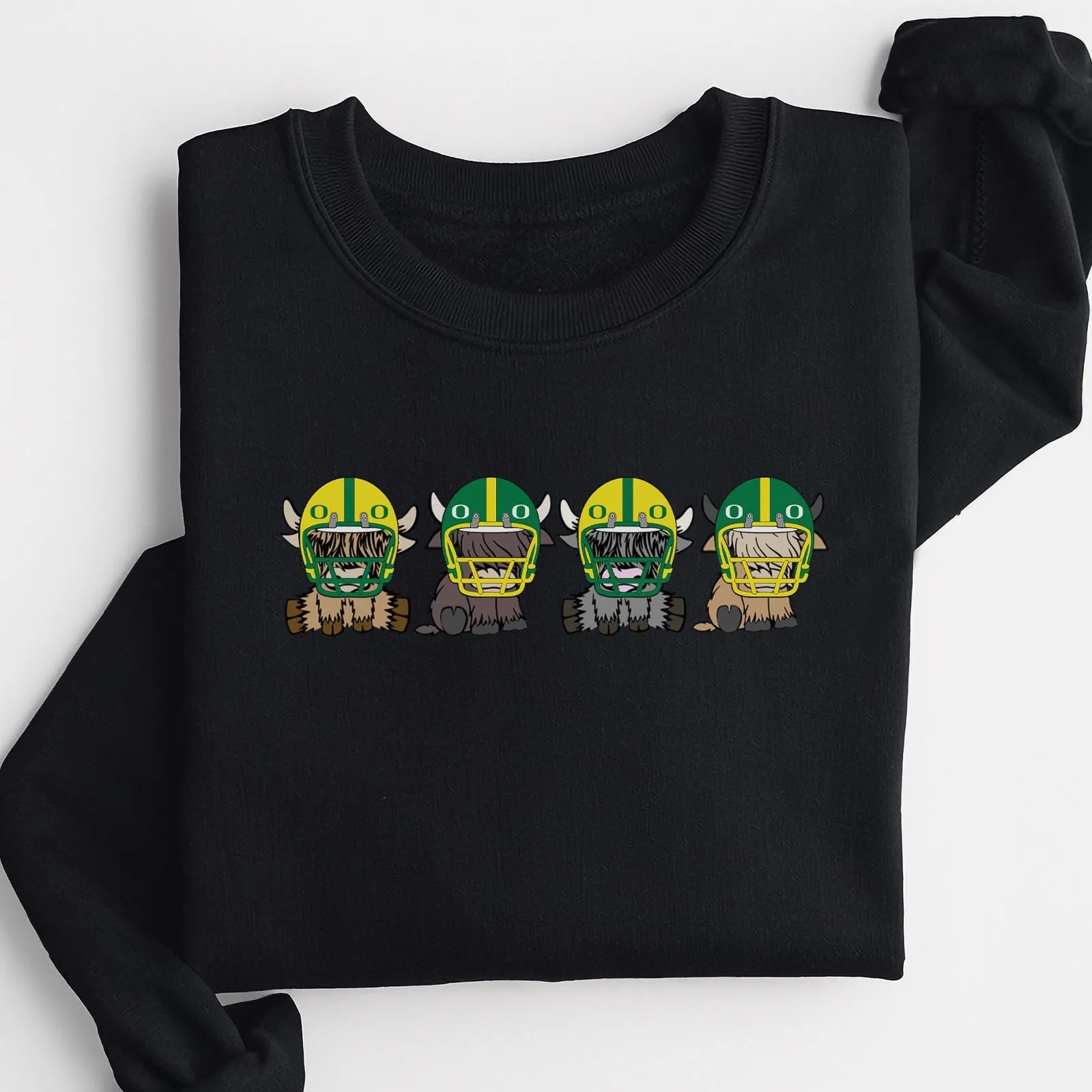 Oregon Ducks Football Highland Cow Football Team Football Lovers Gift Unisex Crewneck Hoodie Sweatshirt