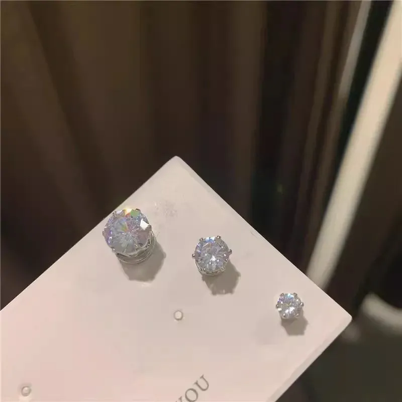 Pcs Medical Stainless Steel Crystal Zircon Ear Studs Piercing 1 Earring