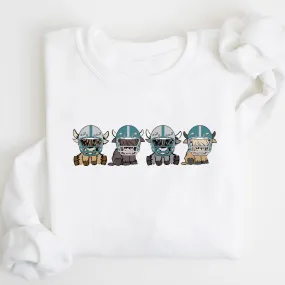 Philadelphia Eagles Highland Cow Football Team Football Lovers Gift Unisex Crewneck Hoodie Sweatshirt
