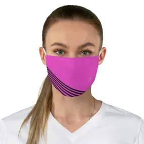 Pink Black Striped Face Mask, Modern Adult's Designer Modern Fabric Face Mask-Made in USA