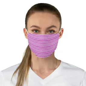 Pink Horizontally Striped Face Mask, Best Designer Modern Fabric Face Mask-Made in USA