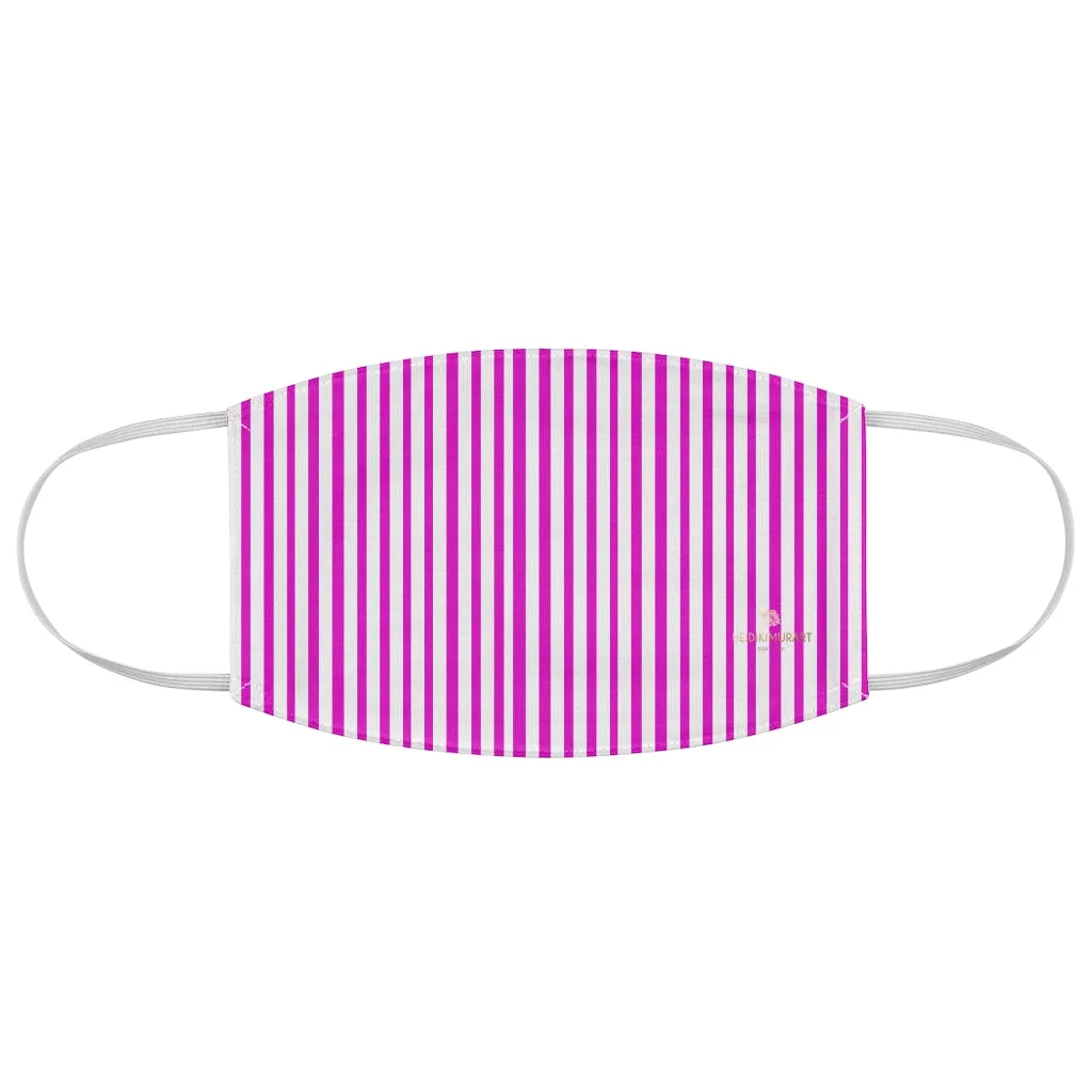 Pink Striped Face Mask, Designer Modern Adult Fabric Non-Medical Face Mask-Made in USA