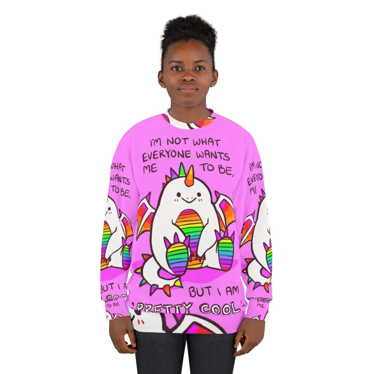 "Mental Health Awareness Rainbow Dragon Sweatshirt: Uplifting Self-Love Design"