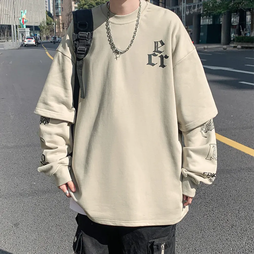 "Retro Letter Print" Sweatshirt