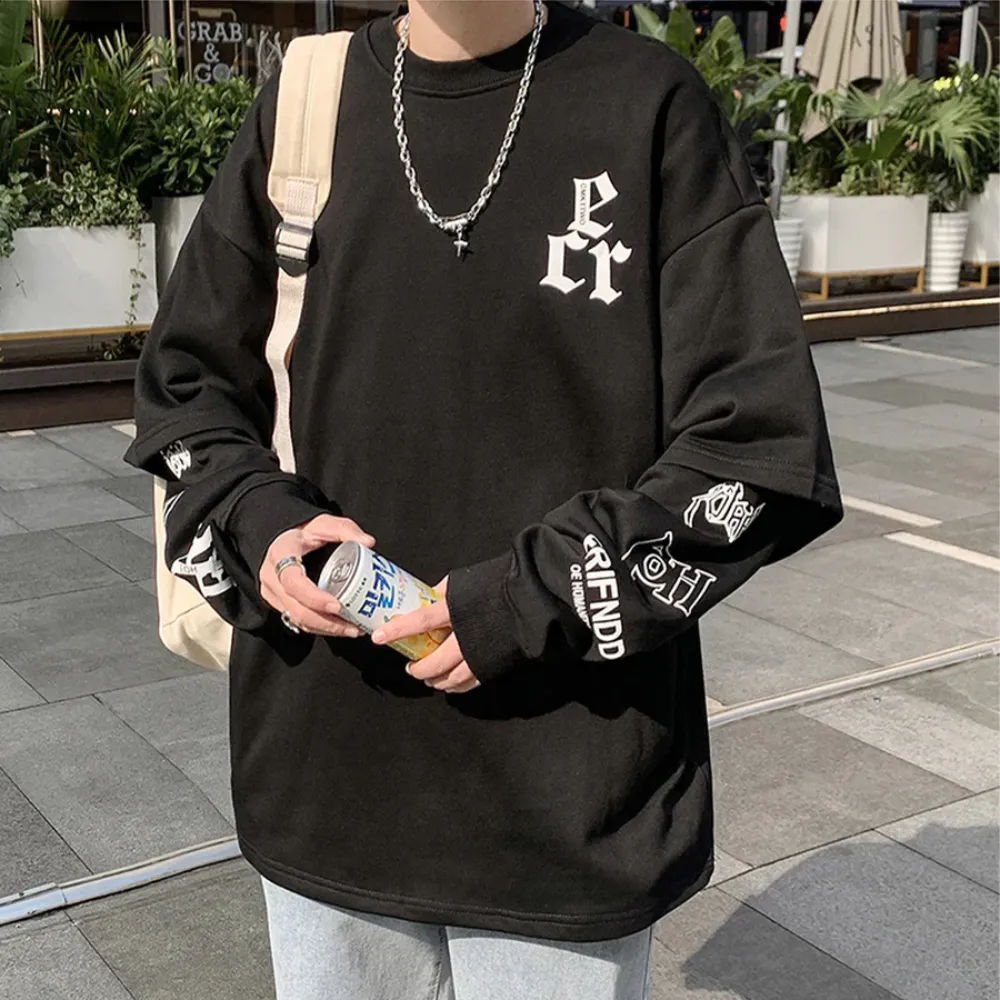 "Retro Letter Print" Sweatshirt