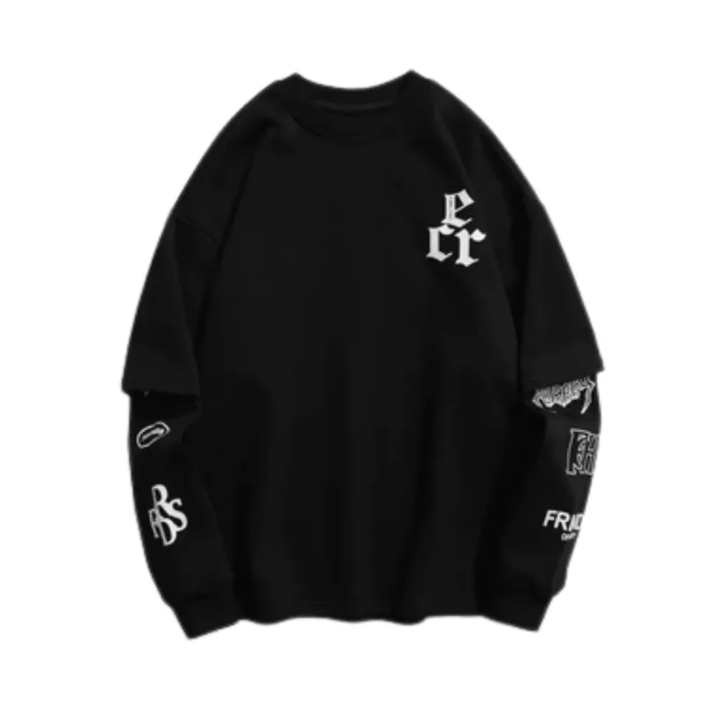 "Retro Letter Print" Sweatshirt