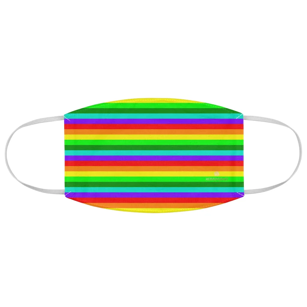 Rainbow Horizontal Striped Face Mask, Colorful Adult Modern Fabric Face Mask-Made in USA