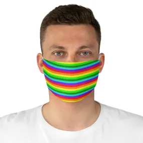 Rainbow Horizontal Striped Face Mask, Colorful Adult Modern Fabric Face Mask-Made in USA