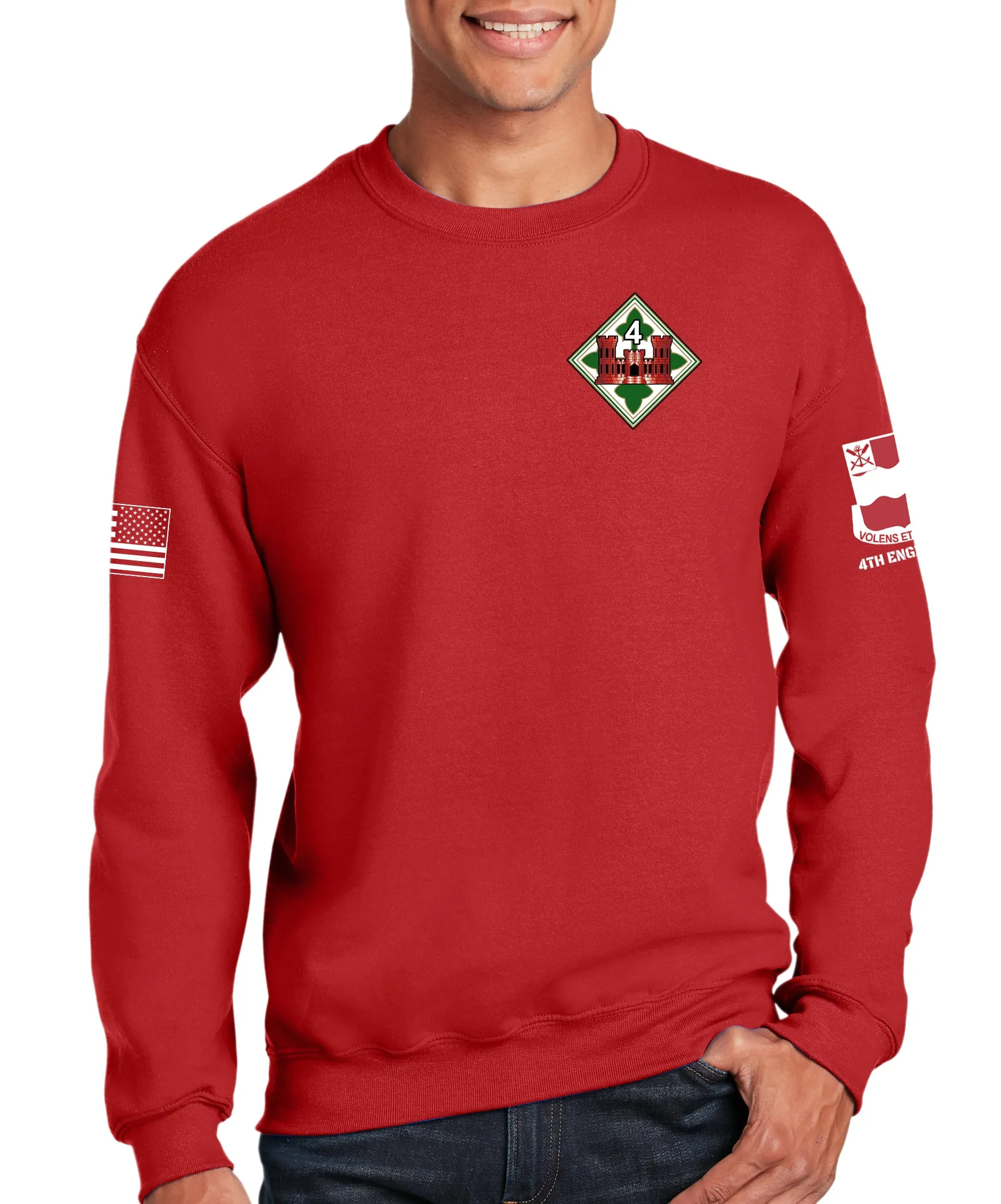 Red 50-50 Blend Crewneck Unisex Sweatshirt. This shirt IS approved for PT.