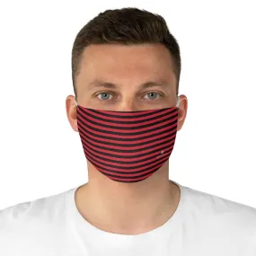 Red Black Horizontally Striped Face Mask, Designer Modern Fabric Face Mask-Made in USA