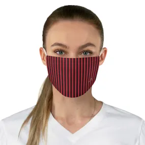 Red Black Striped Face Mask, Modern Best Designer Modern Fabric Face Mask-Made in USA