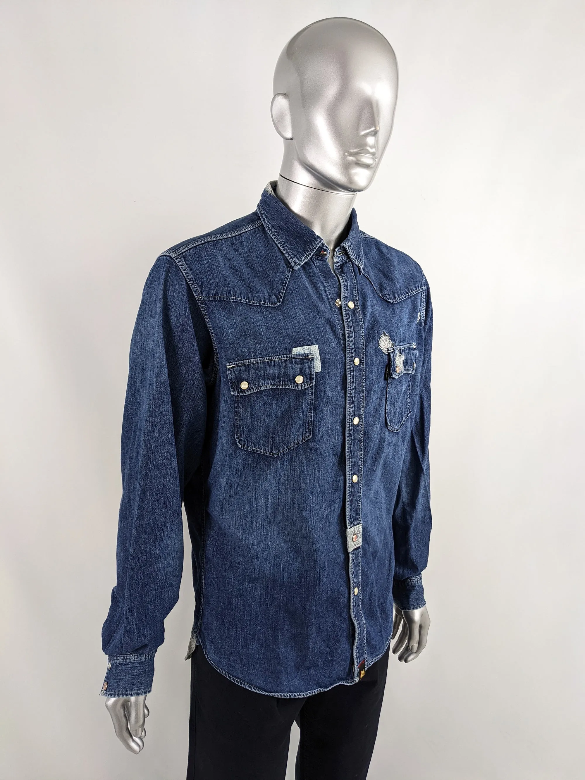 Red Ear by Paul Smith Vintage Mens Denim Shirt, 1990s