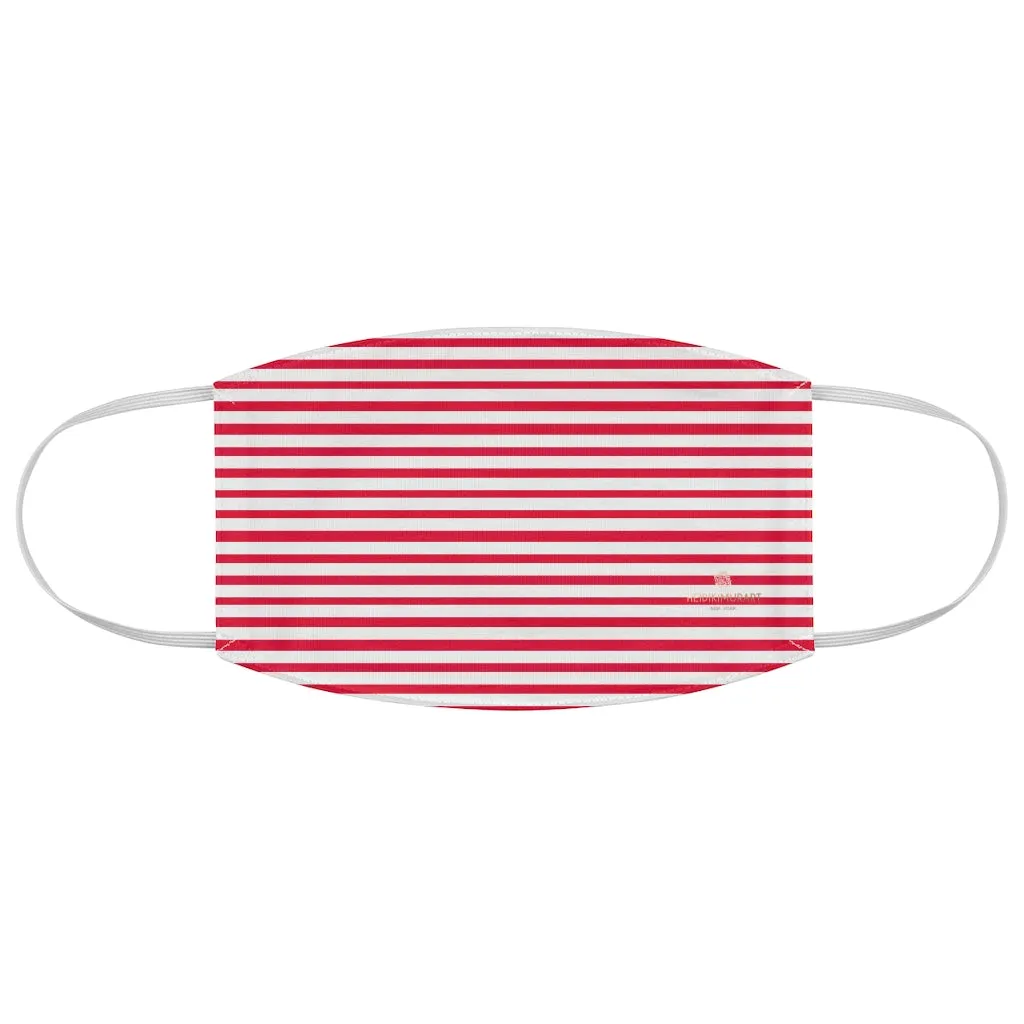 Red Horizontally Striped Face Mask, Adult Designer Modern Fabric Face Mask-Made in USA