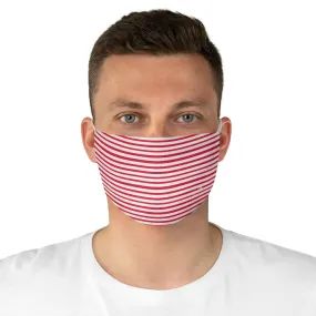 Red Horizontally Striped Face Mask, Adult Designer Modern Fabric Face Mask-Made in USA