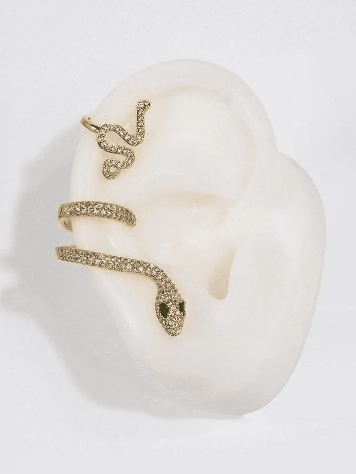 Rhinestone Snake Pattern Stud Earring