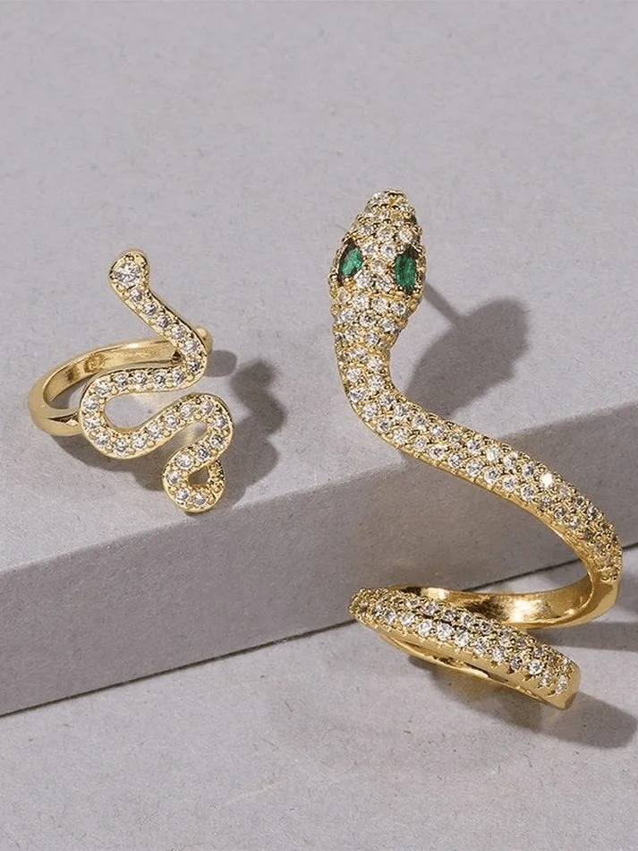 Rhinestone Snake Pattern Stud Earring