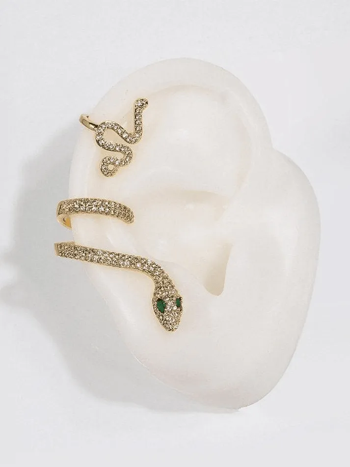 Rhinestone Snake Pattern Stud Earring
